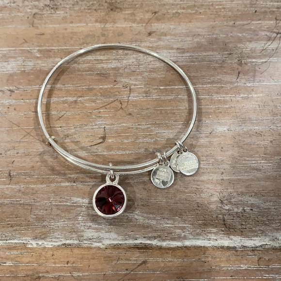Alex and Ani Amethyst Silver Tone Bracelet - Picture 2 of 5